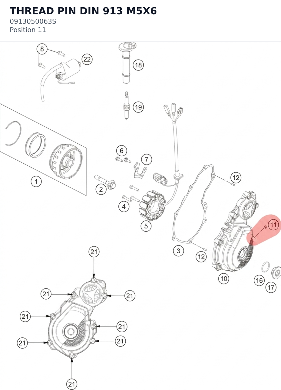 Diagram preview: THREAD PIN DIN 913 M5X6 (0913050063S)