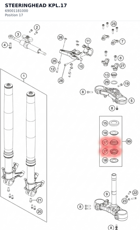 Diagram preview: STEERINGHEAD KPL.17 (69001181000)