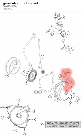 Diagram preview: generator line bracket (60039040020)