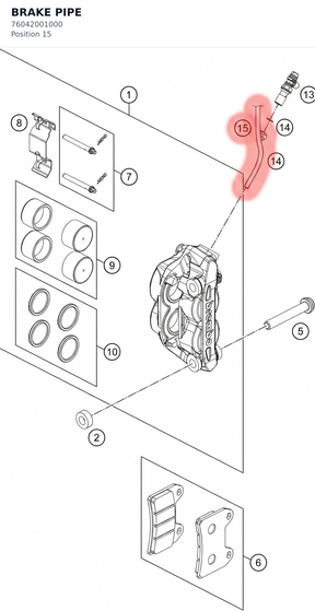 Diagram preview: BRAKE PIPE (76042001000)