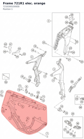 Diagram preview: Frame   721R1   elec. orange (72103001000EB)