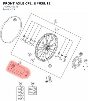 Diagram preview: FRONT AXLE CPL. '12 (70009081033)