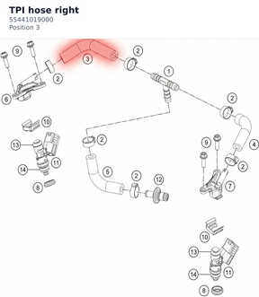 Diagram preview: TPI hose right (55441019000)