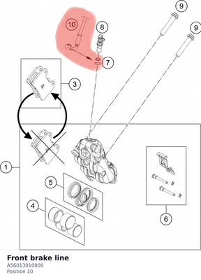 Diagram preview: Front brake line (A56013010000)