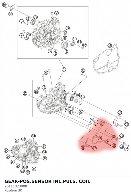 Diagram preview: GEAR-POS.SENSOR INL.PULS. COIL (90111023000)
