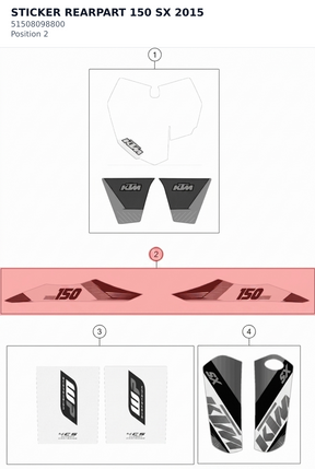 Diagram preview: STICKER REARPART 150 SX   2015 (51508098800)