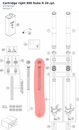 Diagram preview: Cartridge right 890 Duke R 20 cpl. (43578244S1)