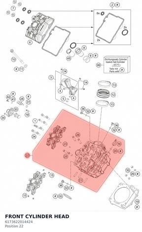 Diagram preview: FRONT CYLINDER HEAD (6173622014424)