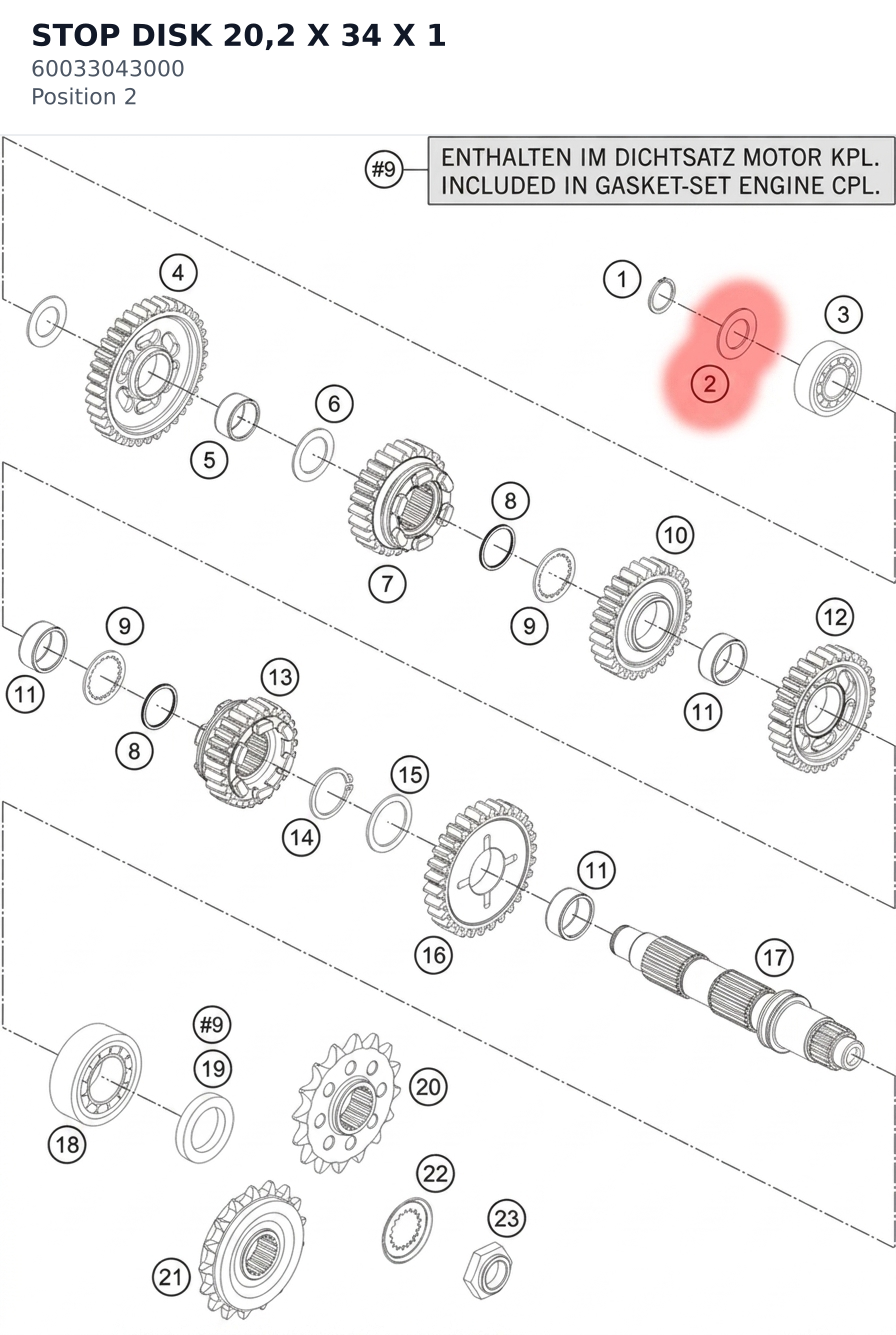 Diagram preview: STOP DISK 20,2 X 34 X 1 (60033043000)