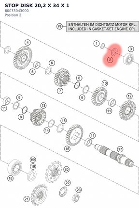 Diagram preview: STOP DISK 20,2 X 34 X 1 (60033043000)
