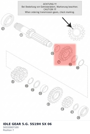 Diagram preview: IDLE GEAR  5.G. 5S19H SX    06 (50333007100)
