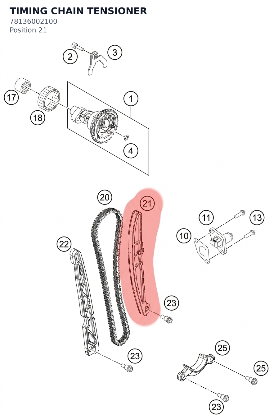 Diagram preview: TIMING CHAIN TENSIONER (78136002100)