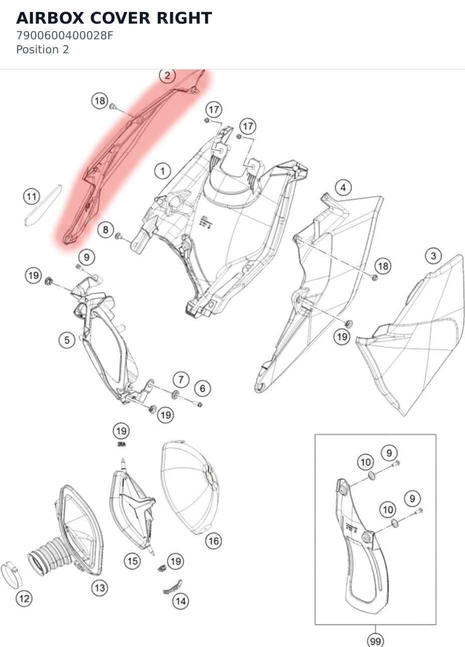 Diagram preview: AIRBOX COVER RIGHT (7900600400028F)