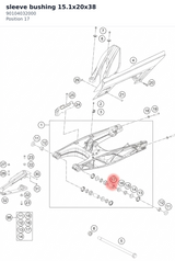 Diagram preview: sleeve bushing 15.1x20x38 (90104032000)