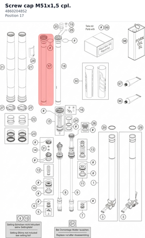 Diagram preview: Screw cap M51x1,5 cpl. (48602048S2)