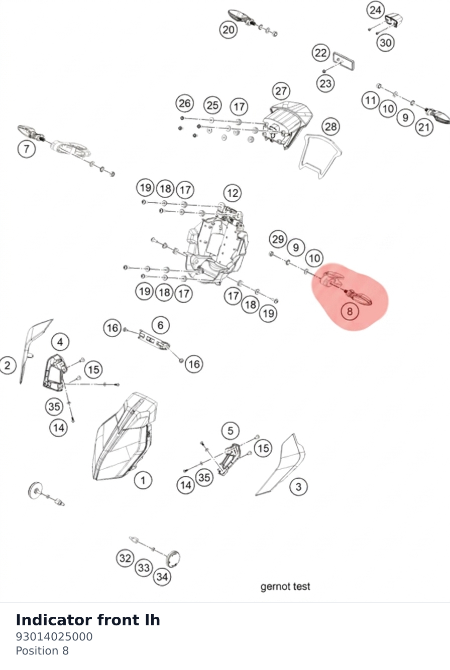 Diagram preview: Indicator front lh (93014025000)