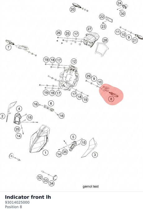 Diagram preview: Indicator front lh (93014025000)