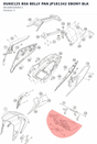 Diagram preview: DUKE125 BS6 BELLY PAN JP181342 EBONY BLK (94108020000C1)