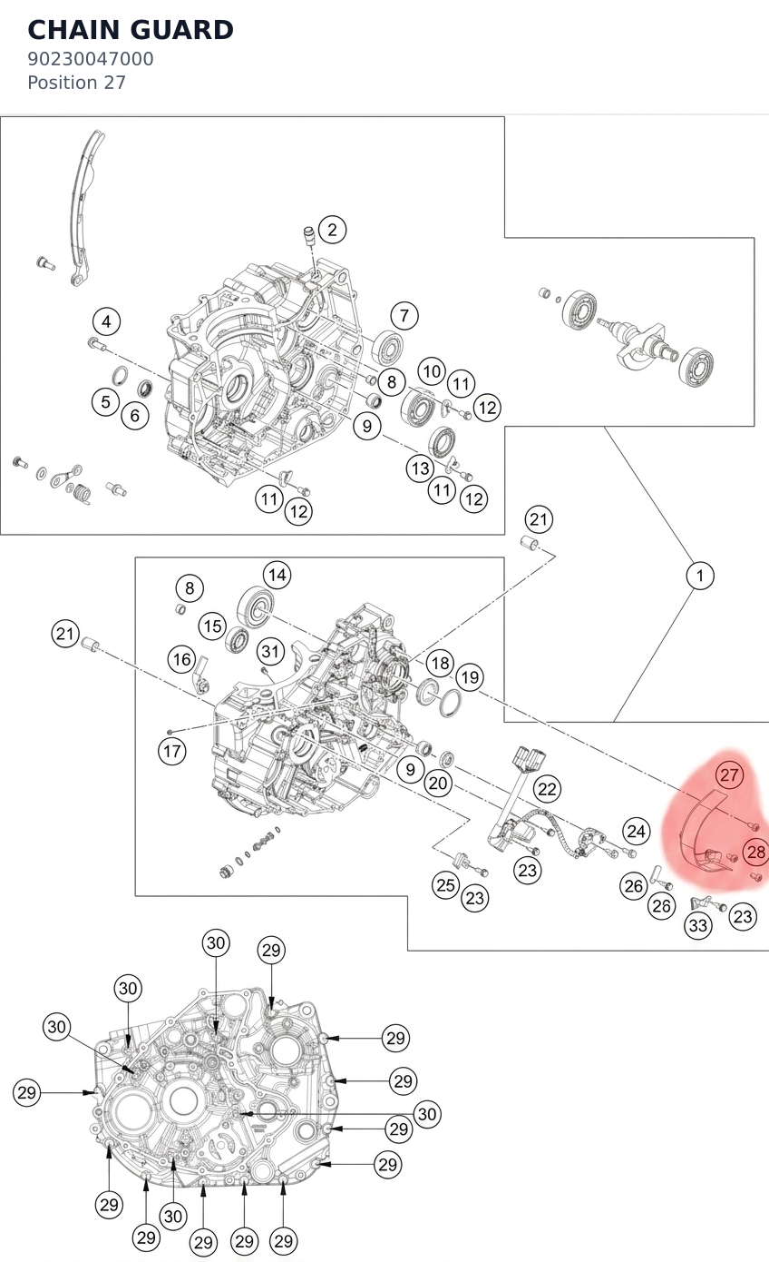 Diagram preview: CHAIN GUARD (90230047000)
