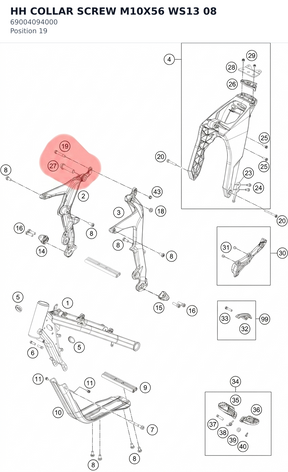 Diagram preview: HH COLLAR SCREW M10X56 WS13 08 (69004094000)