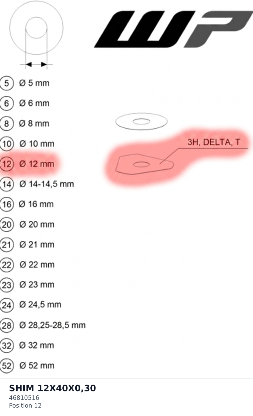 Diagram preview: SHIM 12X40X0,30 (46810516)
