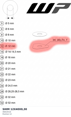 Diagram preview: SHIM 12X40X0,30 (46810516)