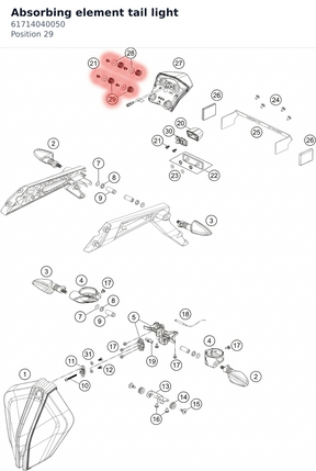 Diagram preview: Absorbing element tail light (61714040050)
