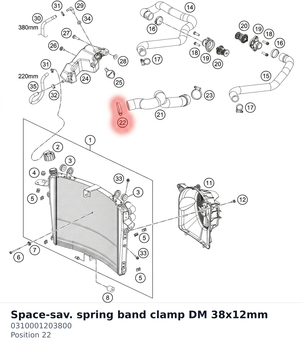 Diagram preview: Space-sav. spring band clamp DM 38x12mm (0310001203800)