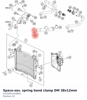 Diagram preview: Space-sav. spring band clamp DM 38x12mm (0310001203800)