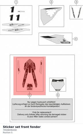Diagram preview: Sticker set front fender (79508096400)