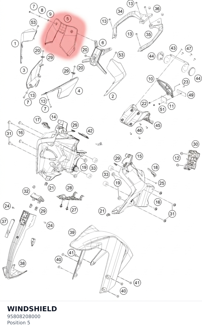 Diagram preview: WINDSHIELD (95808208000)