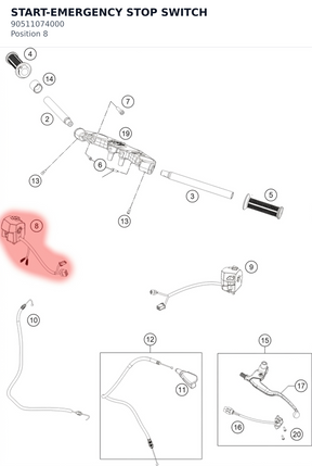 Diagram preview: START-EMERGENCY STOP SWITCH (90511074000)