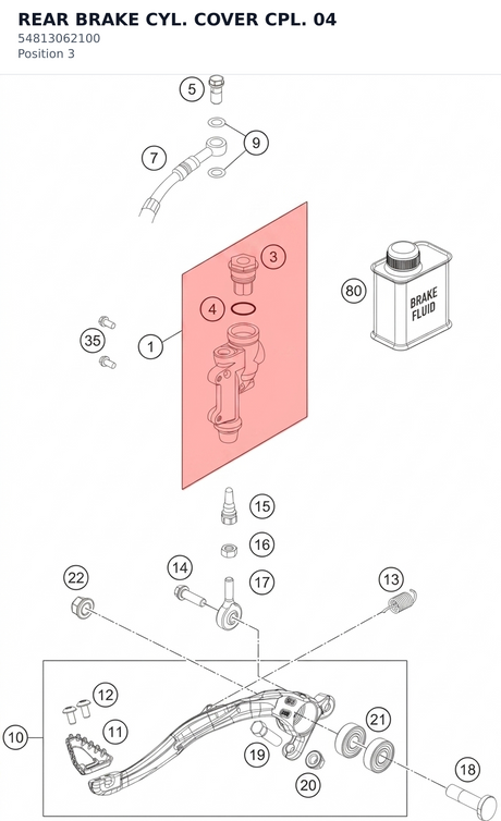 Diagram preview: REAR BRAKE CYL. COVER CPL. 04 (54813062100)