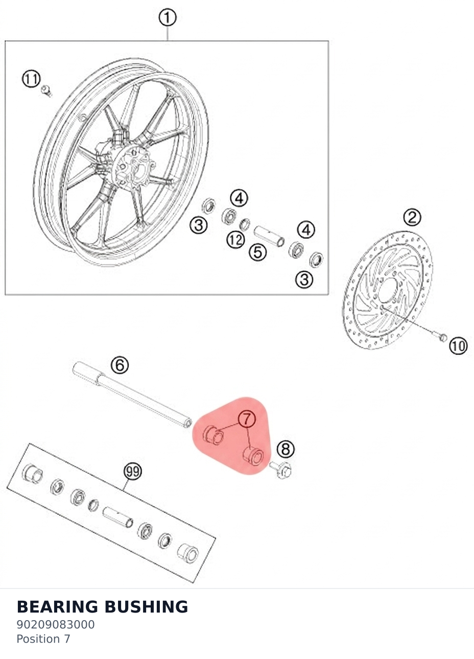 Diagram preview: BEARING BUSHING (90209083000)