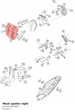 Diagram preview: Mask spoiler right (64108002000EB1)