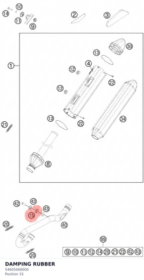 Diagram preview: DAMPING RUBBER (54605068000)