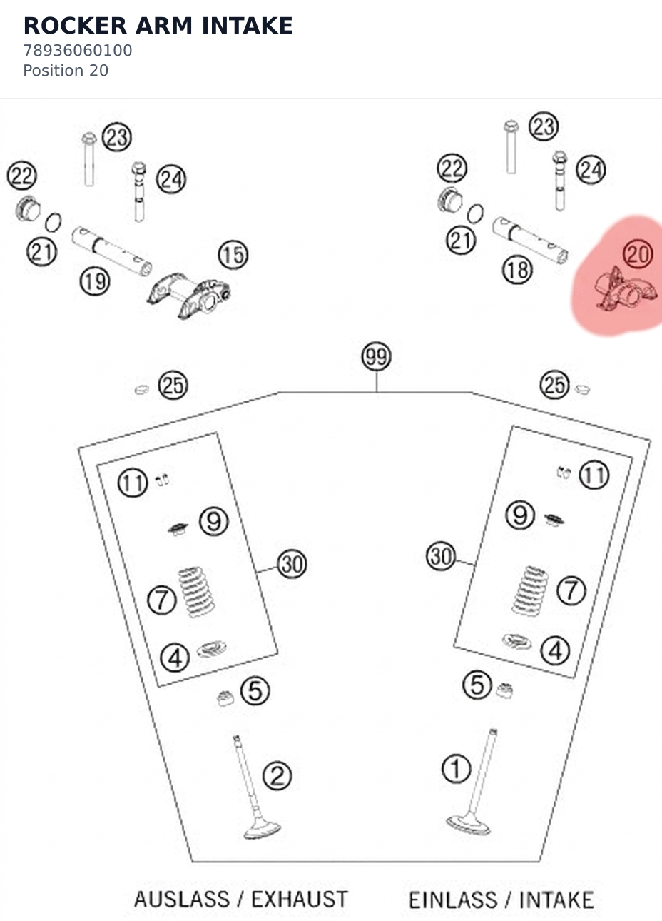 Diagram preview: ROCKER ARM INTAKE (78936060100)