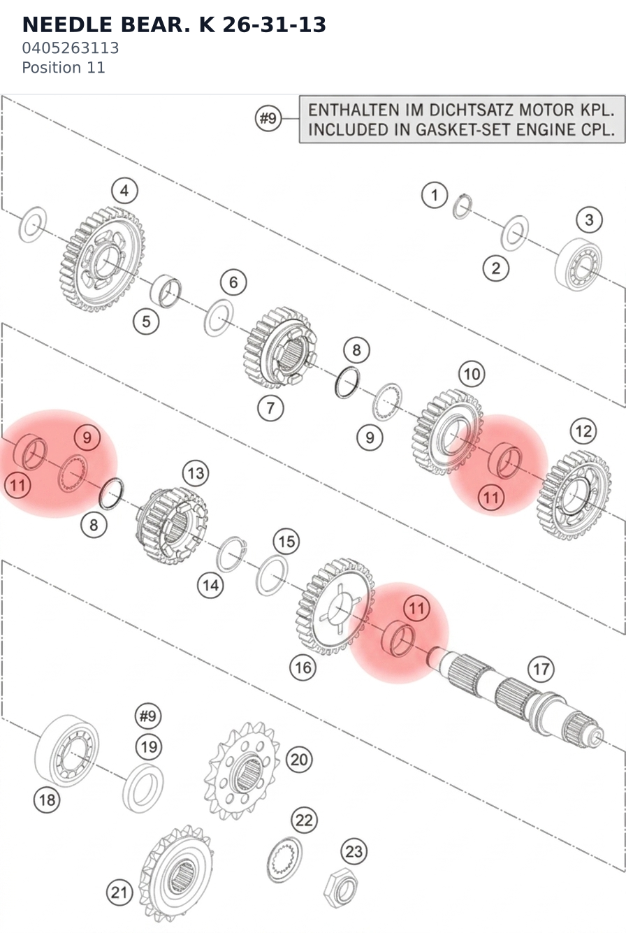 Diagram preview: NEEDLE BEAR. K 26-31-13 (0405263113)