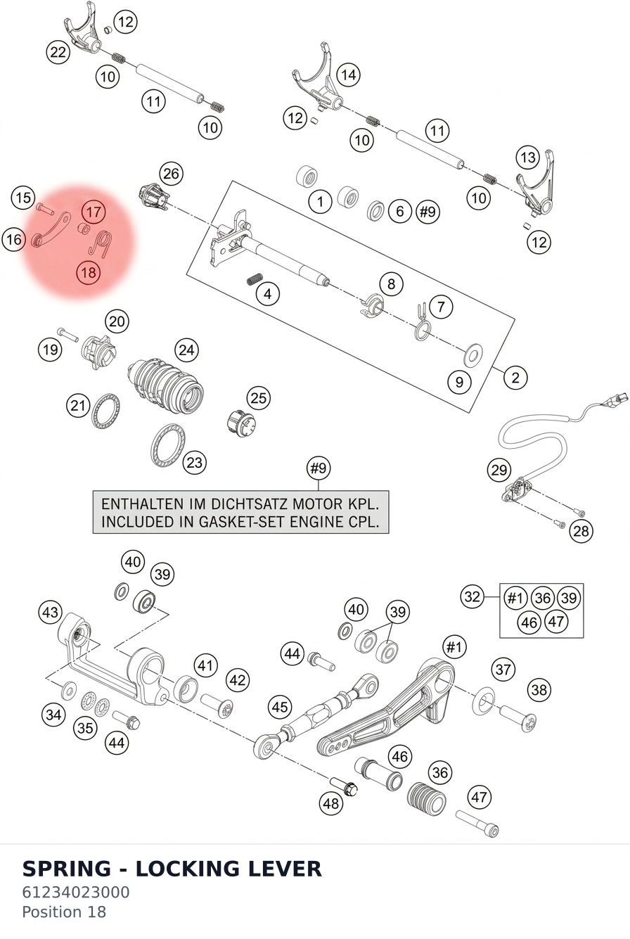Diagram preview: SPRING - LOCKING LEVER (61234023000)