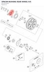 Diagram preview: SPACER BUSHING REAR WHEEL R/S (90110013000)