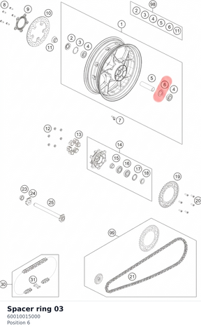 Diagram preview: Spacer ring               03 (60010015000)