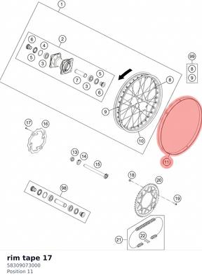 Diagram preview: rim tape 17 (58309073000)