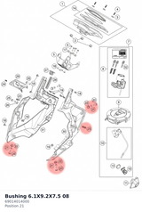 Diagram preview: Bushing 6.1X9.2X7.5         08 (69014014000)