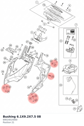 Diagram preview: Bushing 6.1X9.2X7.5         08 (69014014000)