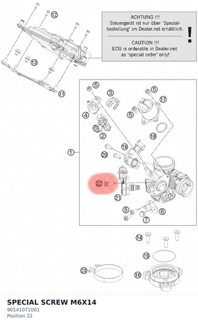 Diagram preview: SPECIAL SCREW M6X14 (90141071001)