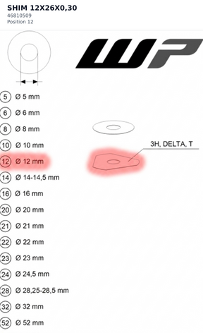 Diagram preview: SHIM 12X26X0,30 (46810509)