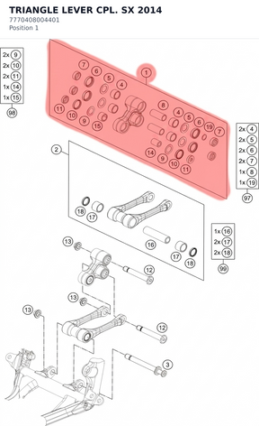 Diagram preview: TRIANGLE LEVER CPL. SX    2014 (7770408004401)