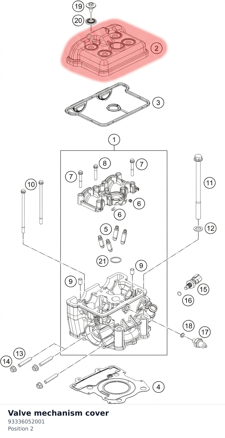 Diagram preview: Valve mechanism cover (93336052001)