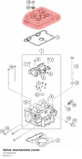 Diagram preview: Valve mechanism cover (93336052001)