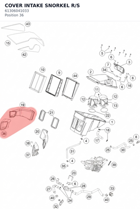 Diagram preview: COVER INTAKE SNORKEL R/S (61306041033)